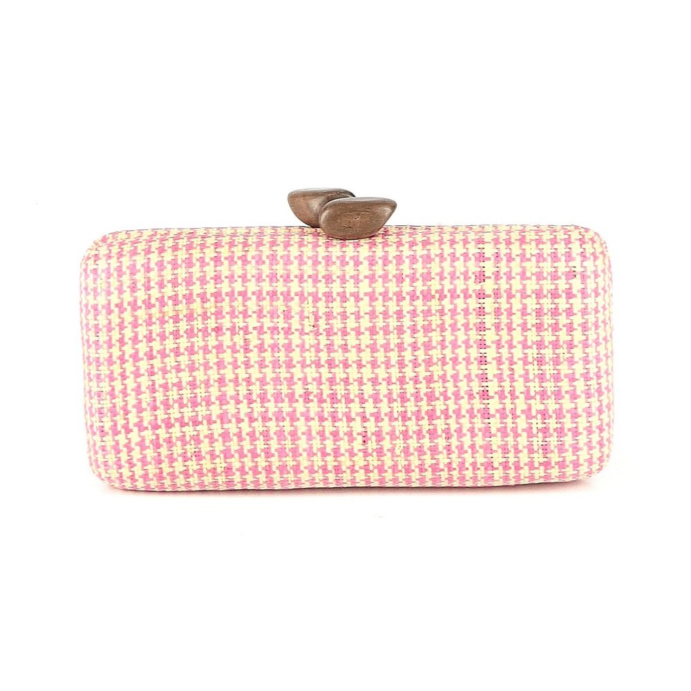 Kayu Pink Tweed Clutch